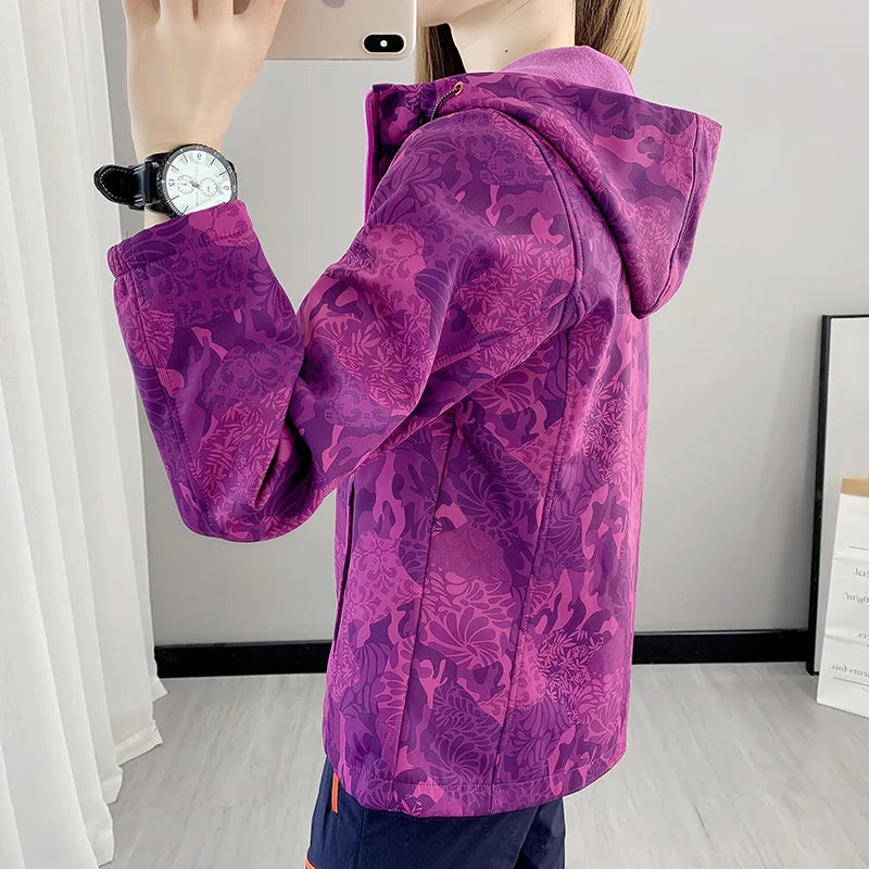 Warm Softshell Jackets Women Casual Fall Coats Outdoor Waterproof - My Store