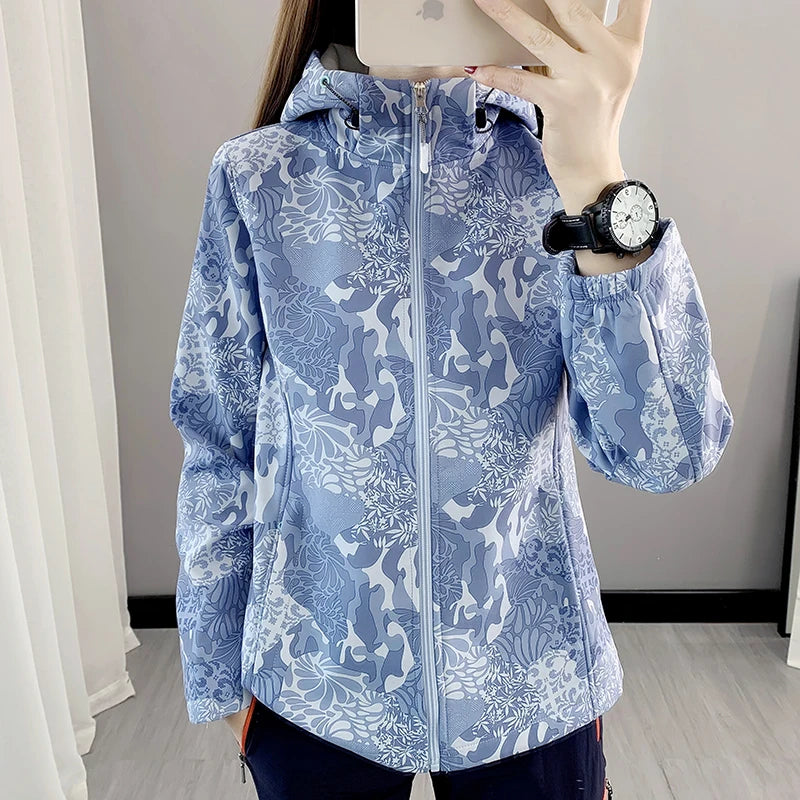 Warm Softshell Jackets Women Casual Fall Coats Outdoor Waterproof - My Store