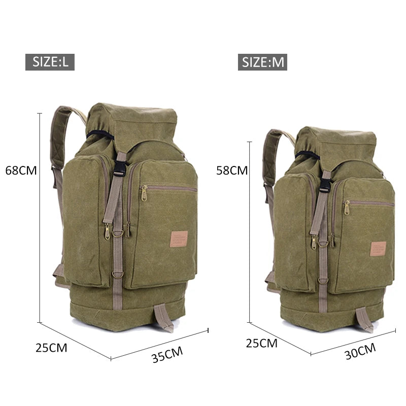 60L 80L Men Military Bag Tactical Backpack Canvas Army Bag Large - My Store