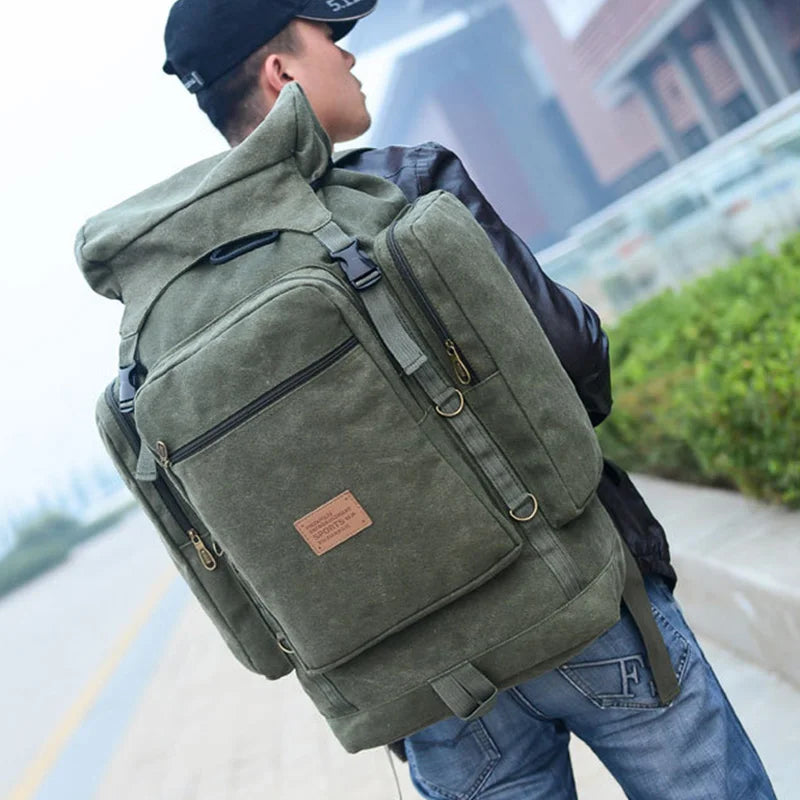60L 80L Men Military Bag Tactical Backpack Canvas Army Bag Large - My Store