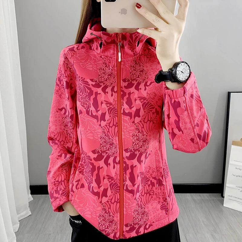 Warm Softshell Jackets Women Casual Fall Coats Outdoor Waterproof - My Store