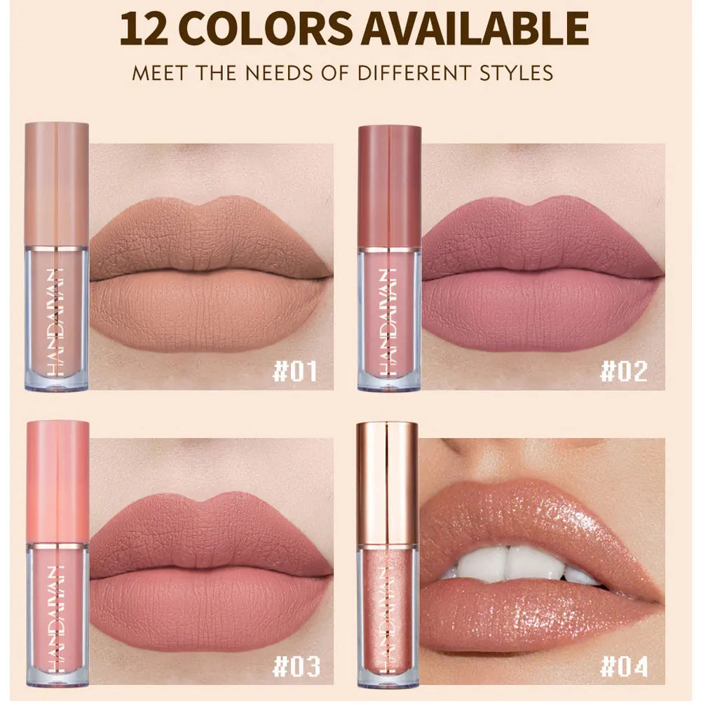 HANDAIYAN 12 Color Matte Liquid Lipstick Kit Free Shipping Korean Cosmetics Makeup For Women