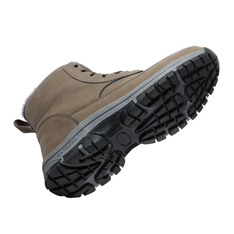 HIKEUP Waterproof Men Boots Leather Platform Sneakers - My Store