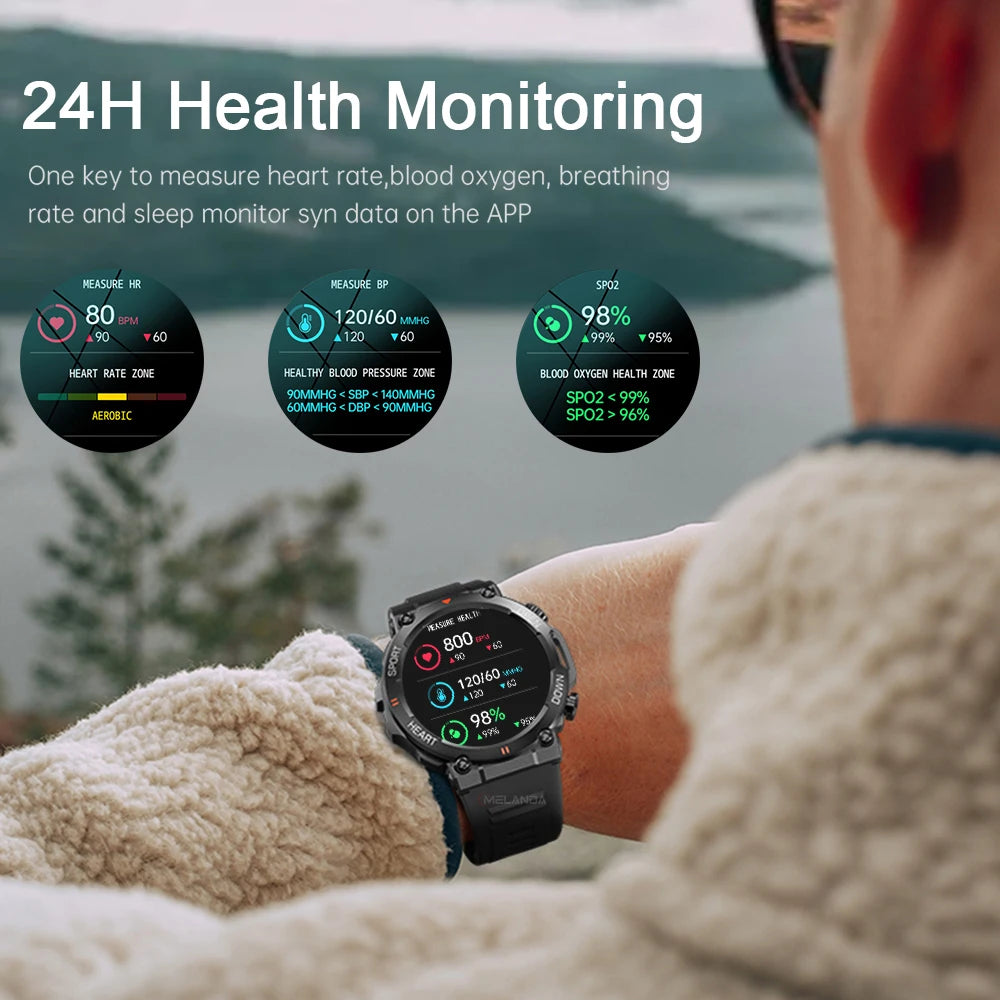 MELANDA New 1.39 inch Men's Bluetooth Call Smart Watch Sports Fitness Tracker - My Store