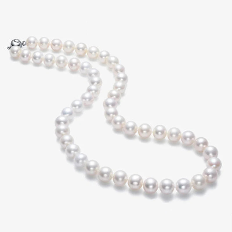 Natural White Pearl Necklace Freshwater Cultured Pearls Beads