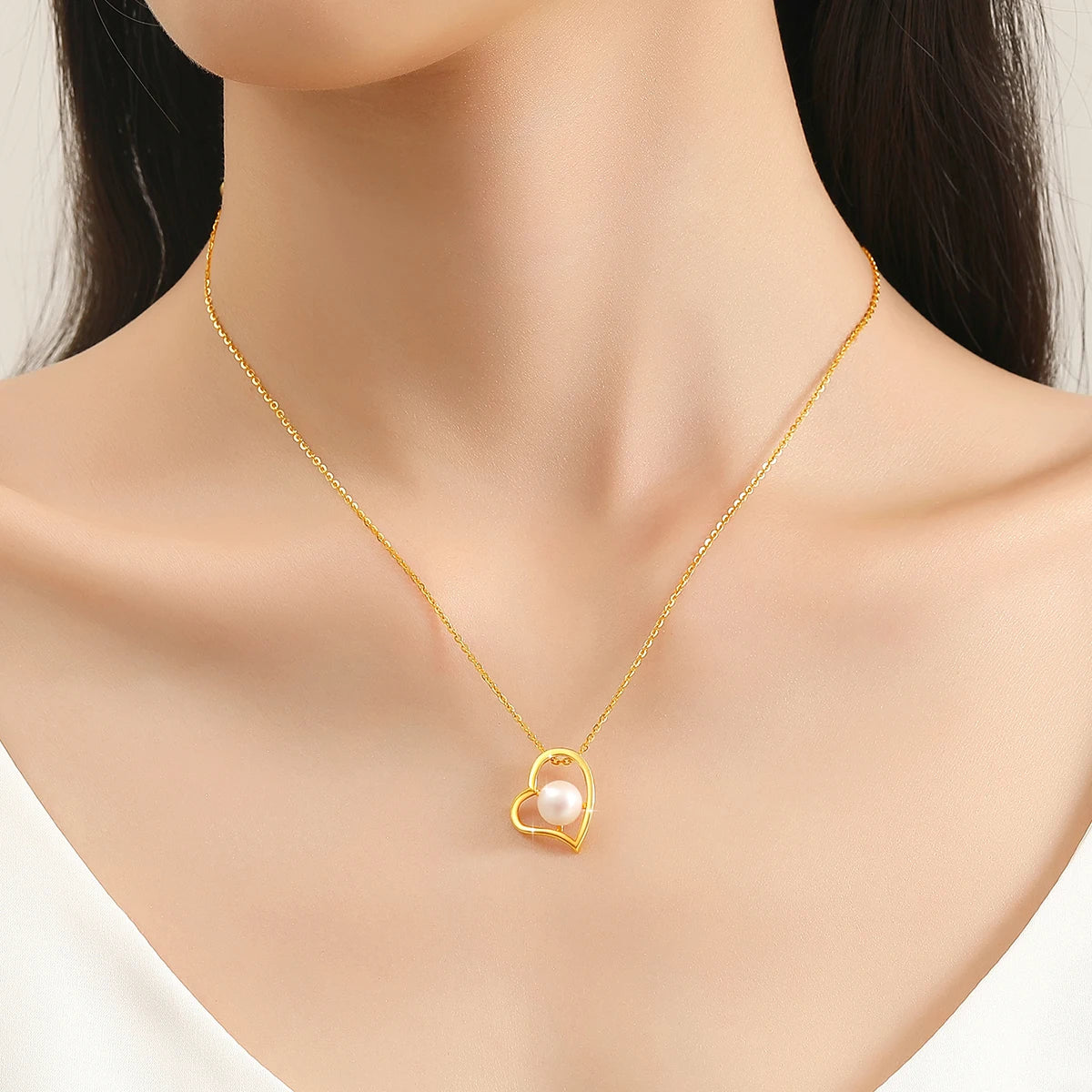 Freshwater Pearl Necklace 18k Real Gold 100% With Certificate - My Store