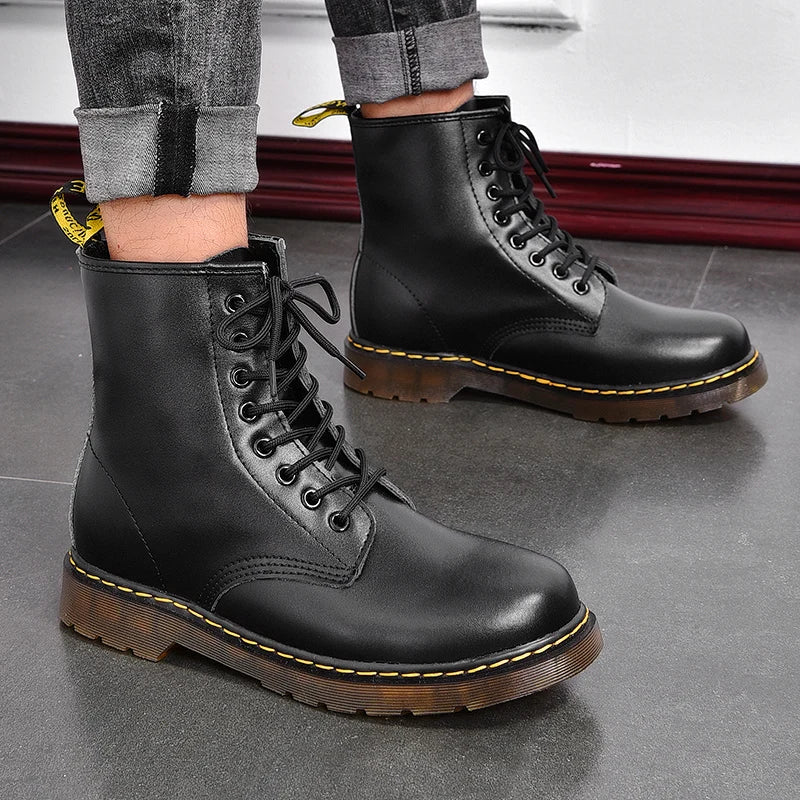 Leather Ankle Boots Outdoor Casual Shoes - My Store