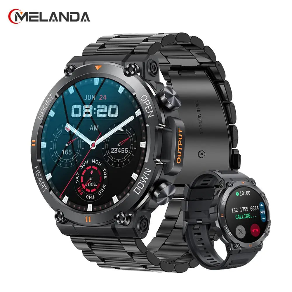 MELANDA New 1.39 inch Men's Bluetooth Call Smart Watch Sports Fitness Tracker - My Store