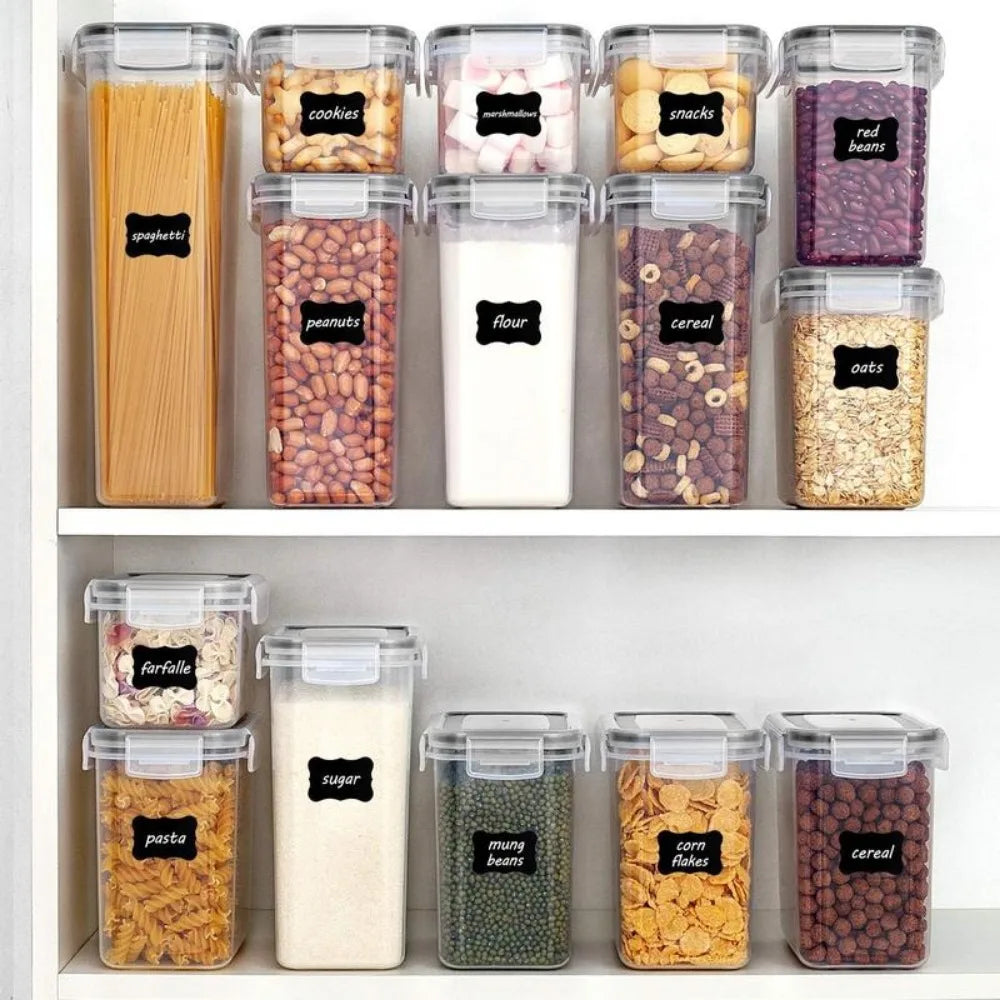Airtight Food Storage Containers with Lids,24pcs Plastic Kitchen and Pantry Organization Canisters for Cereal, Dry Food,Flour