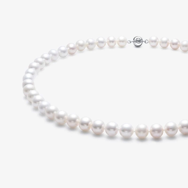 Natural White Pearl Necklace Freshwater Cultured Pearls Beads