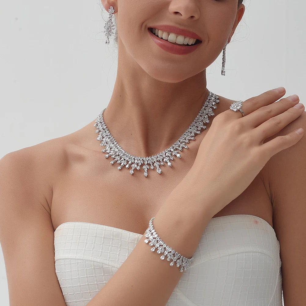 ZY UNIQUE New Dubai Jewelry Sets Leaf Design