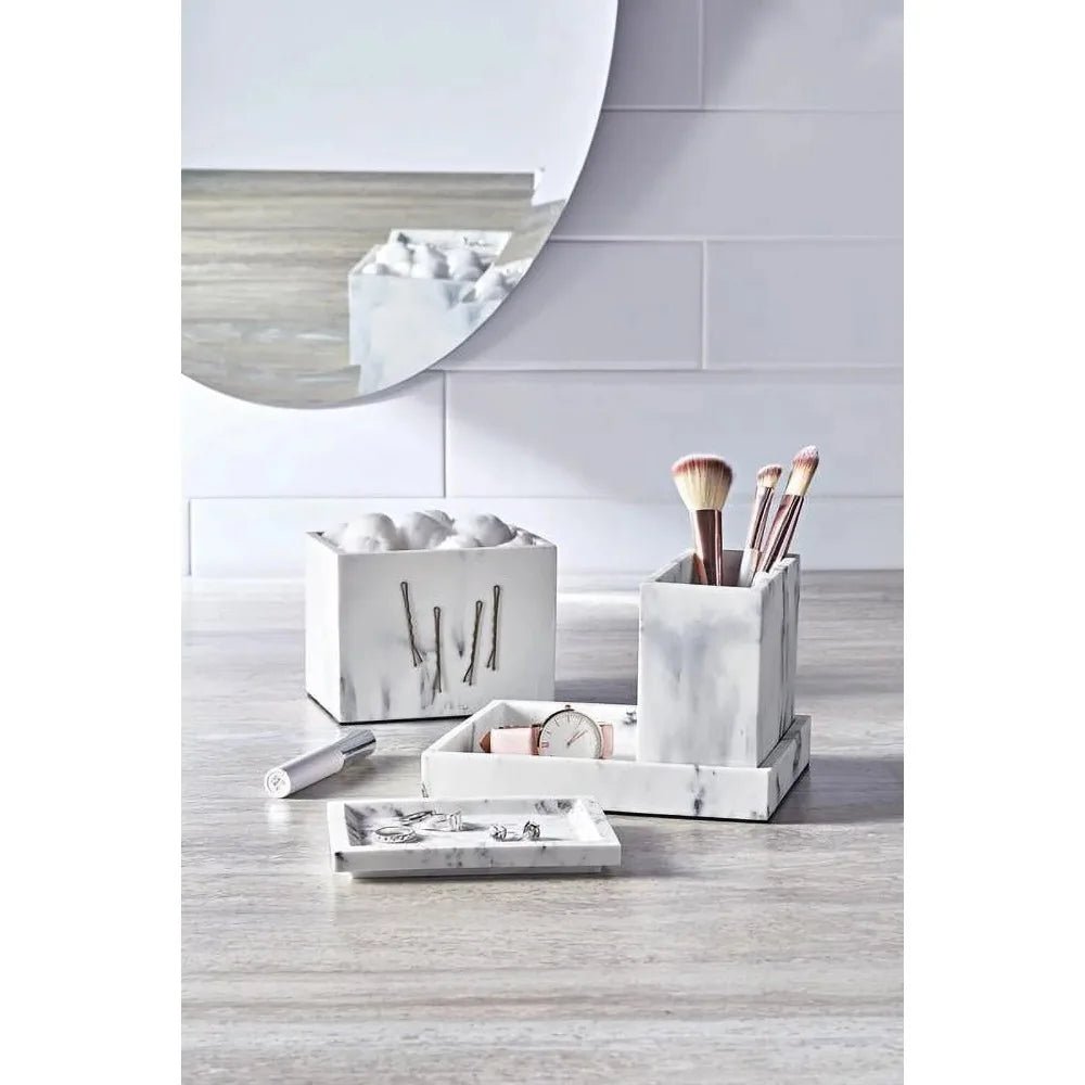 Faux Marble 4 Piece Vanity Organizer Set - My Store