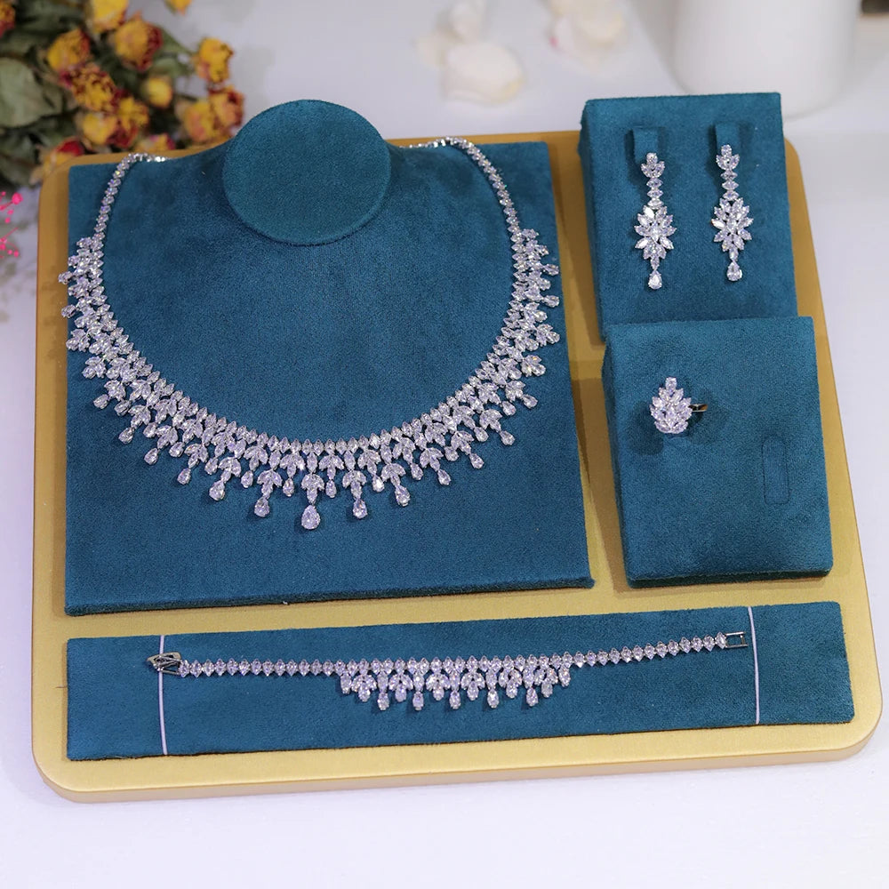 ZY UNIQUE New Dubai Jewelry Sets Leaf Design