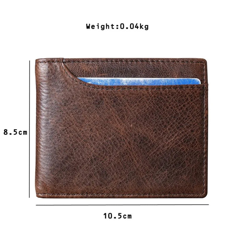 Wholesale 100% Genuine Leather Men Wallets Premium Product Real Cowhide Wallets for Man Short Black Walet Portefeuille Homme - My Store