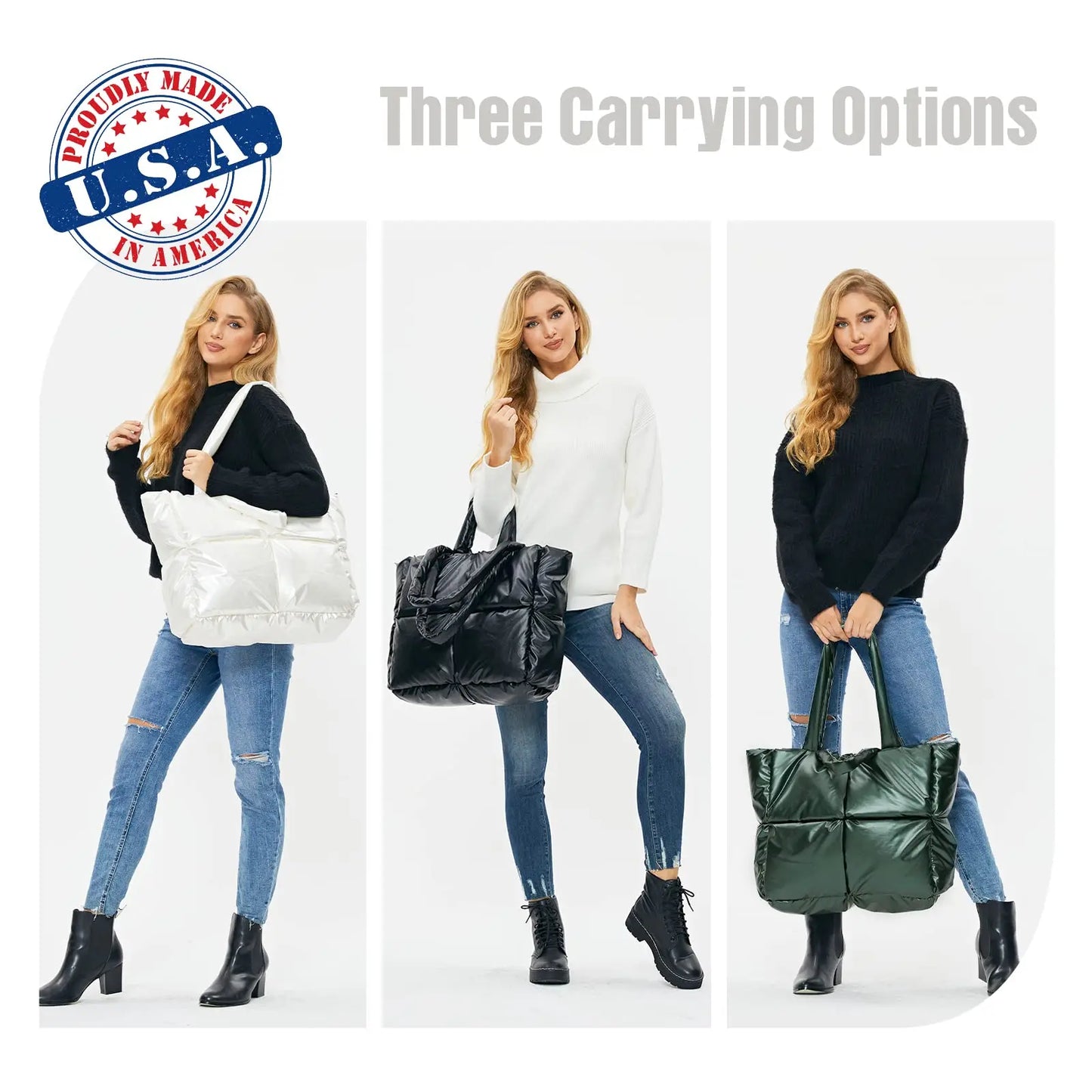 Puffer Tote Bag, - My Store