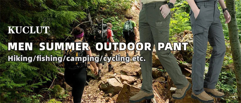 Mens Summer Hiking Pant Outdoor Tactical Athletic Fishing Travel Safari Cargo Work Trousers - My Store