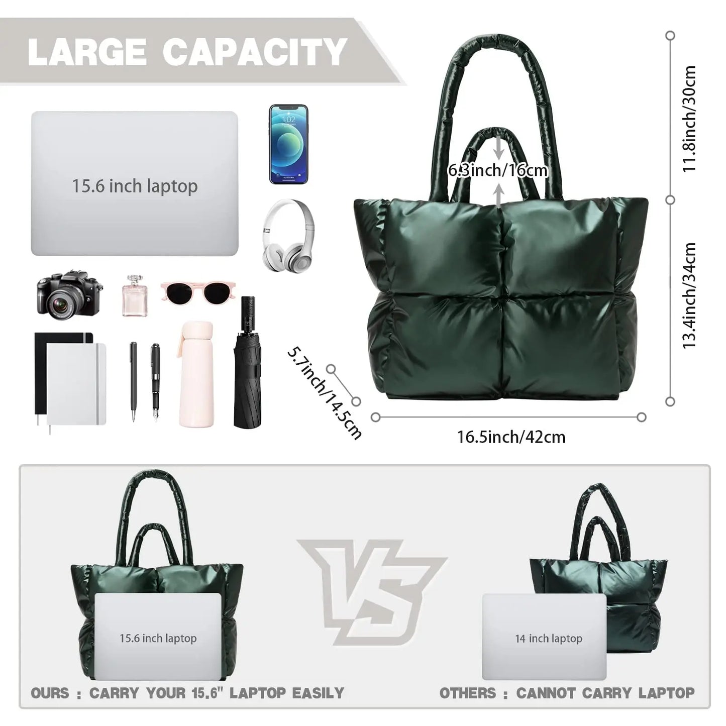 Puffer Tote Bag, - My Store
