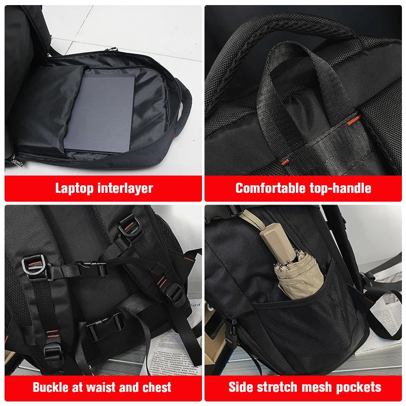 60L 80L Nylon Travel Backpack Camping Bag Outdoor Luggage Bags For Men Women - My Store
