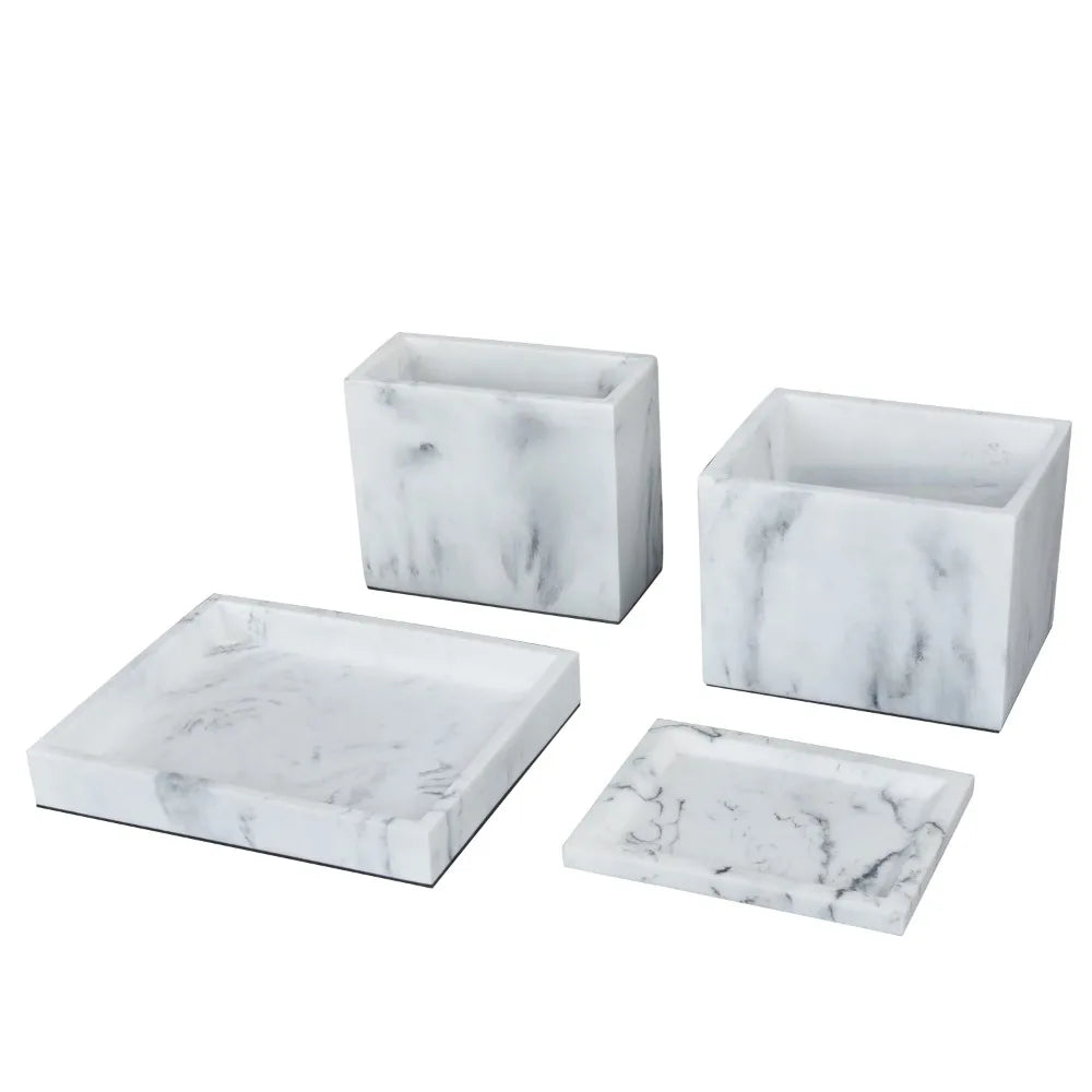 Faux Marble 4 Piece Vanity Organizer Set - My Store