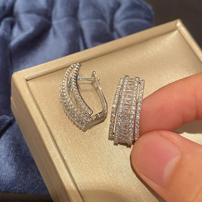Circle U Shape S925 Silver Needle Earrings Ear Clip Small Jewelry