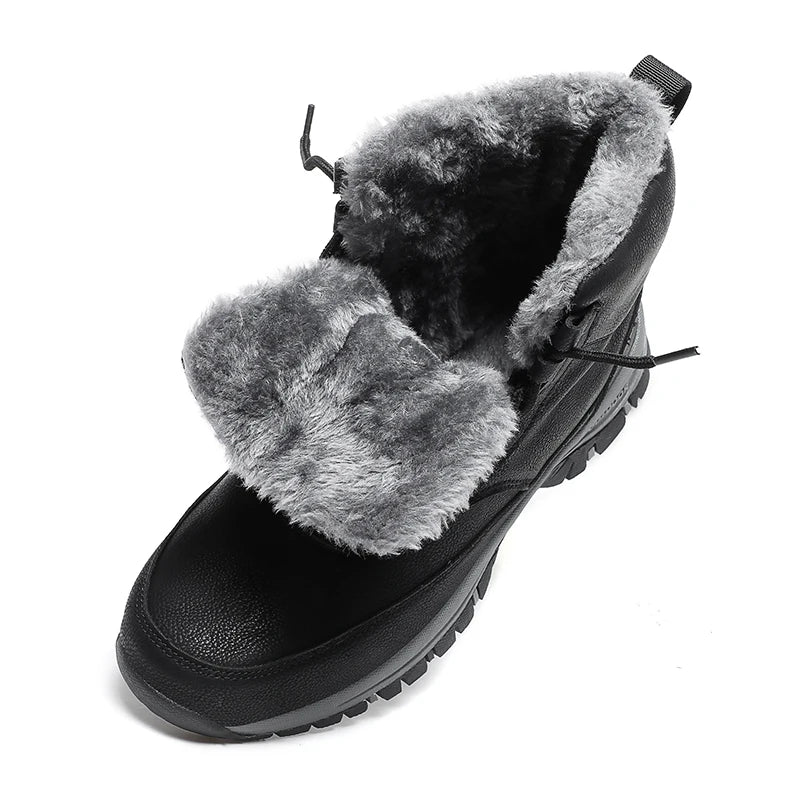 HIKEUP Waterproof Men Boots Leather Platform Sneakers - My Store