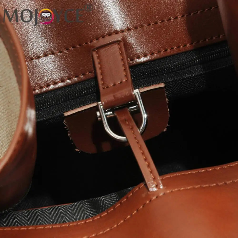 Cowhide Patchwork Canvas Handbag - My Store